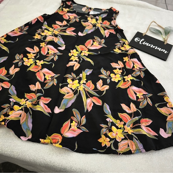 OLD NAVY Toddler Girls Black Flowered Sleeveless Swing Dress - Picture 3 of 7